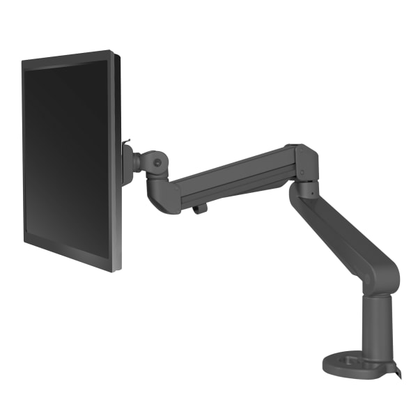 Fellowes Edge Adjustable Single Monitor Arm For Monitors Up To 17.6 Lb, BIFMA, Black