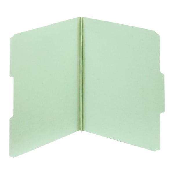 Pendaflex Pressboard File Folders, 100% Recycled, Letter Size, Light Green, Box Of 25 Folders