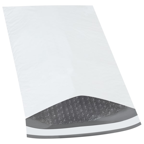Partners Brand eCom Bubble-Lined Poly Mailers, 8 1/2in x 14 1/2in, White, Case Of 100