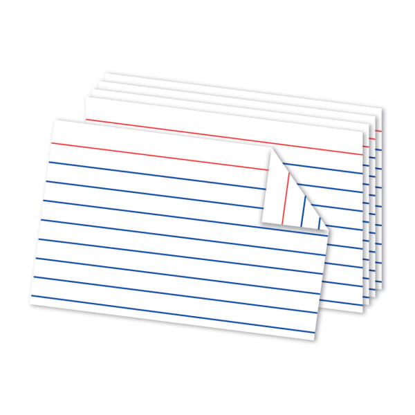 Office Depot Brand Double Sided Index Cards, 4in x 6in, White, Pack Of 100