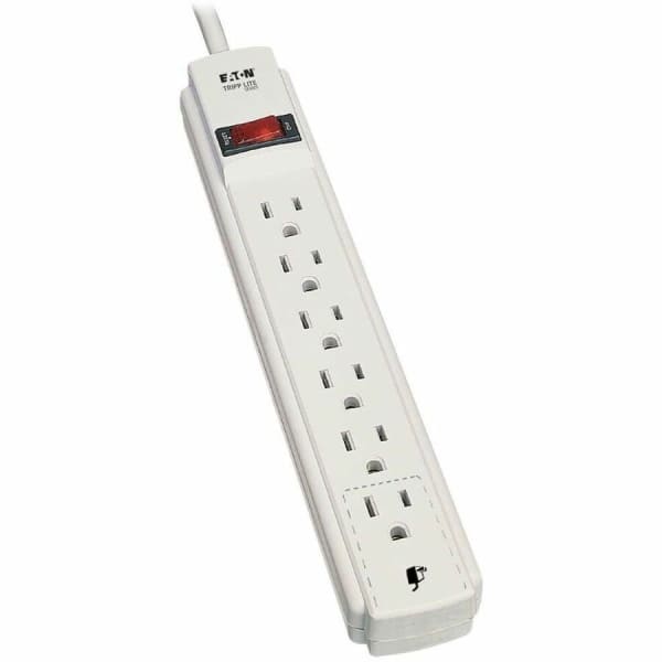 Tripp Lite Power It! 6-Outlet Power Strip,15in Cord, White