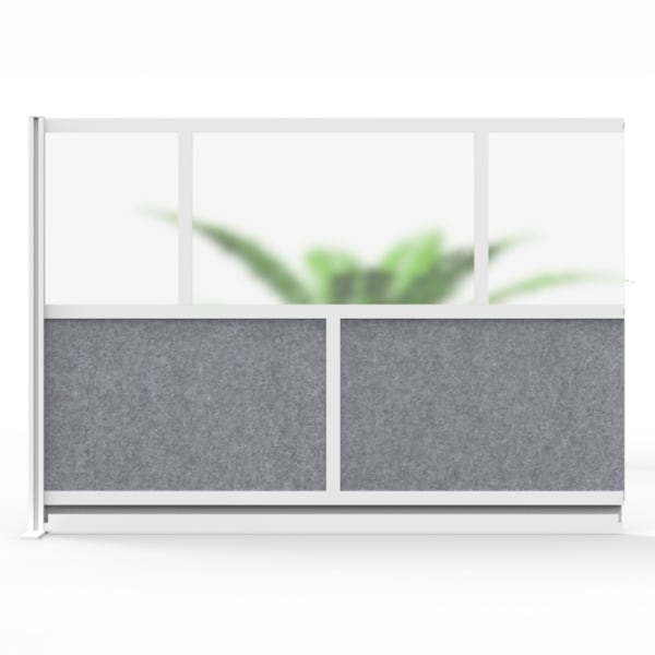 Luxor Modular Room Divider Wall System Add-On, 70in x 48in, Gray