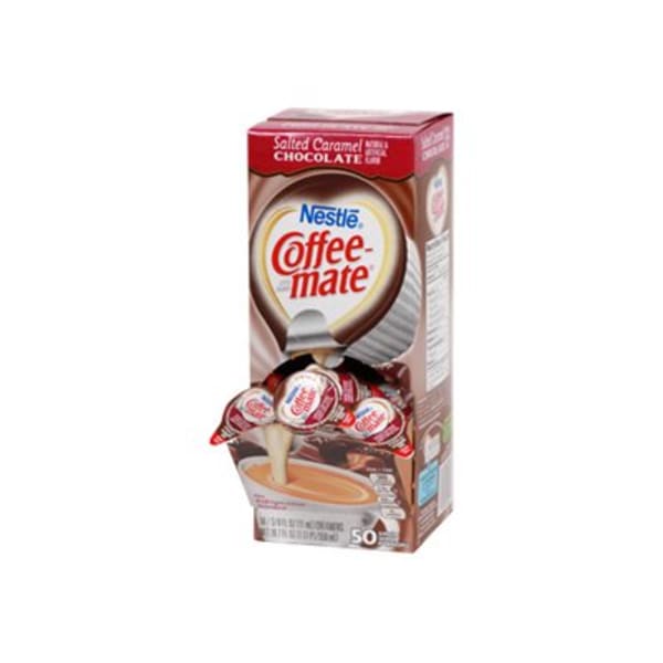 Nestle Coffee-mate Liquid Creamer, Salted Caramel Chocolate Flavor, 0.38 Oz Single Serve x 50