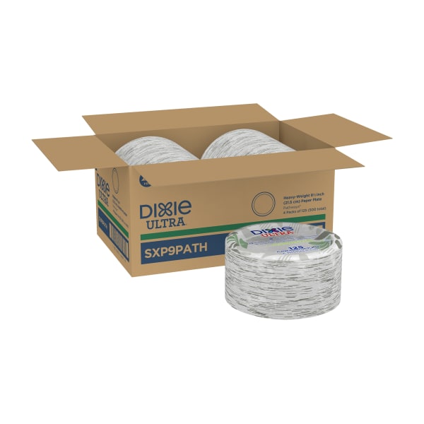 DIXIE ULTRA 8 1/2IN HEAVY-WEIGHT PAPER PLATES BY GP PRO (GEORGIA-PACIFIC), PATHWAYS, 500 PLATES PER CASE