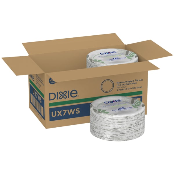 DIXIE 6 7/8IN MEDIUM-WEIGHT PAPER PLATES BY GP PRO (GEORGIA-PACIFIC), PATHWAYS, 500 PLATES PER CASE