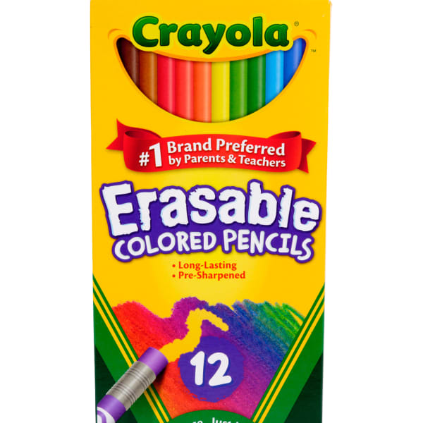 Crayola Erasable Colored Pencils, Pack Of 12 Pencils