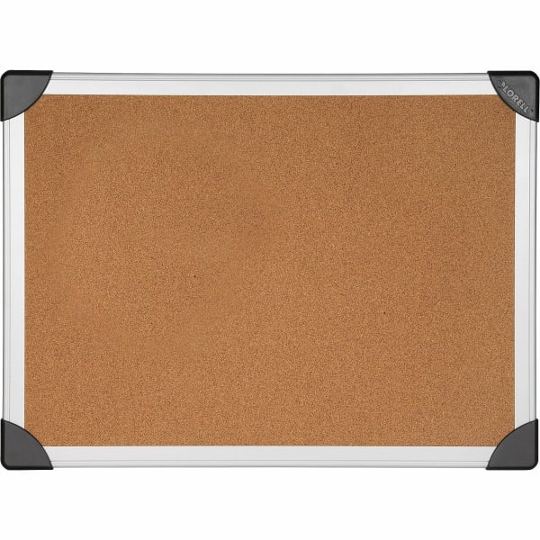 Lorell Mounting Cork Board, 48in x 72in, Aluminum Frame With Silver Finish
