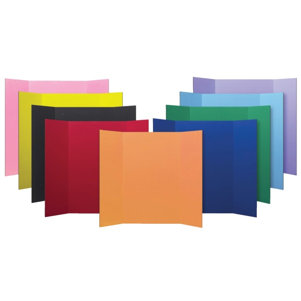 Flipside Corrugated Project Boards, 48in x 36in, 9 Assorted Colors, Pack Of 24
