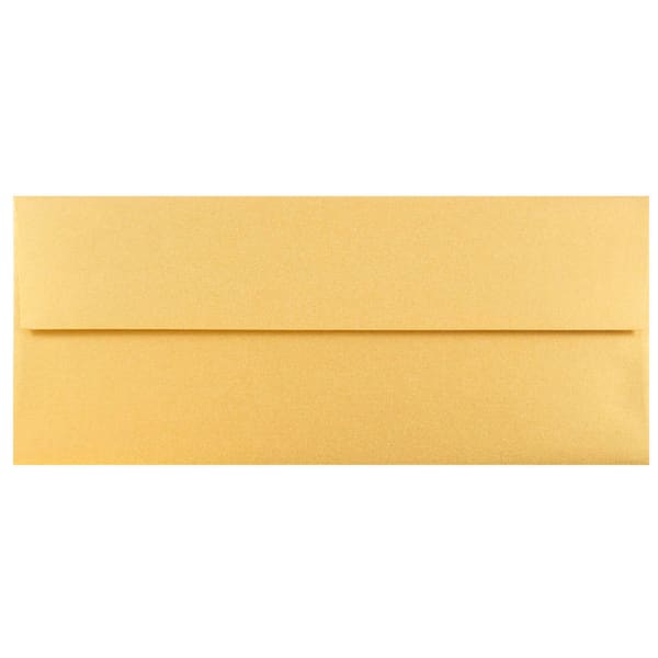 JAM PAPER #10 Metallic Business Envelopes, 4 1/8 x 9 1/2, Gold Stardream, 25/Pack