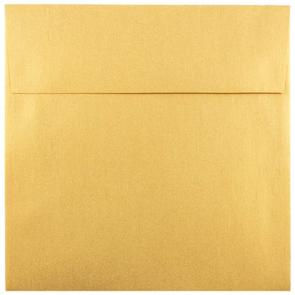 JAM Paper Square Stardream Metallic Envelopes, 6in x 6in, Gummed Seal, Gold, Pack Of 25