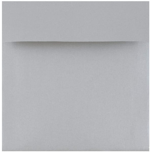 JAM Paper Square Stardream Metallic Envelopes, 6in x 6in, Gummed Seal, Silver, Pack Of 25