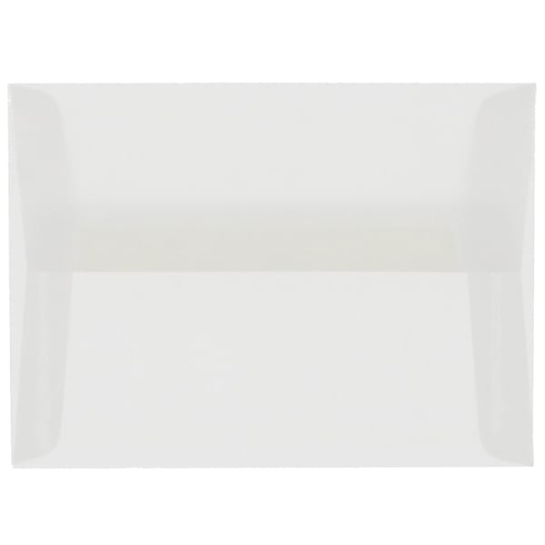JAM Paper Booklet Invitation Envelopes, A8, Gummed Seal, Clear Translucent, Pack Of 25