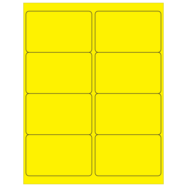 Tape Logic Permanent Labels, LL179YE, Rectangle, 4in x 2 1/2in, Fluorescent Yellow, Case Of 800