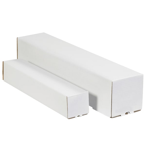 Partners Brand Square Mailing Tubes, 4inH x 4inW x 25inD, White, Pack Of 50