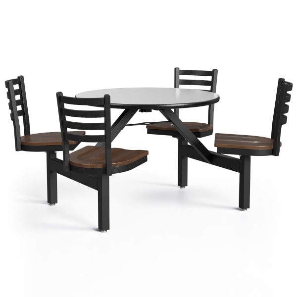 Palmer Hamilton Covey Indoor Cluster Table With 4 Seats, 29in x 54in, Gray Glace/Walnut