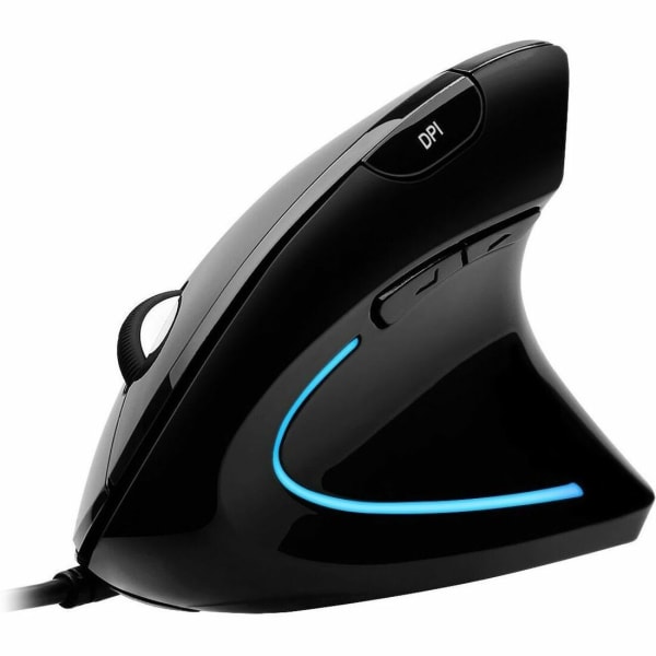 Adesso iMouse E1 USB Illuminated Vertical Ergonomic  Optical Mouse, Glossy Black