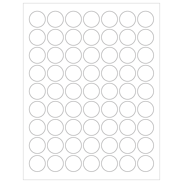 Tape Logic Inkjet/Laser Labels, LL142, Round, 1in, White, Case Of 6,300
