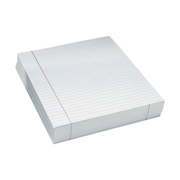 Pacon Composition Paper, Unpunched, 3/8in Rule, 8 1/2in x 11in, White, Pack Of 500 Sheets