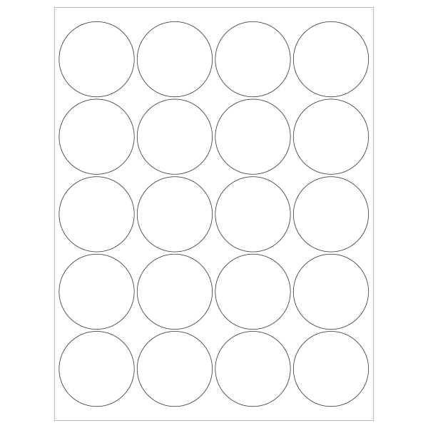 Tape Logic Inkjet/Laser Labels, LL145, Round, 2in, White, Case Of 2,000