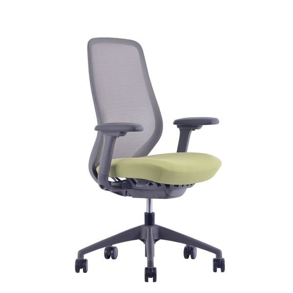 WorkPro 6000 Series Multifunction Ergonomic Mesh/Fabric High-Back Executive Chair, Gray Frame/Lime Seat, BIFMA Compliant
