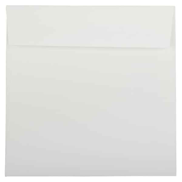 JAM Paper Strathmore Invitation Envelopes, 8 1/2in x 8 1/2in, Gummed Seal, Bright White, Pack Of 25