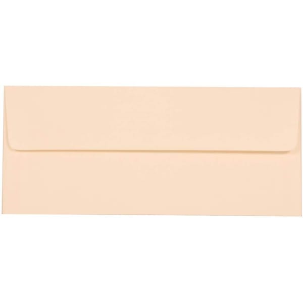 JAM PAPER #10 Business Strathmore Envelopes, 4 1/8in x 9 1/2in, Natural White Wove, Pack Of 25