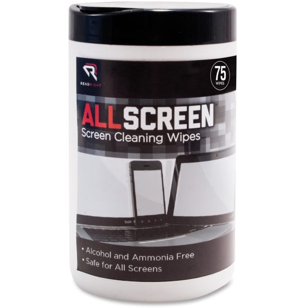 Advantus Read/Right AllScreen Screen Cleaning Wipes - For Display Screen - Alcohol-free, Ammonia-free - Assorted - 75Tub - 1 Each