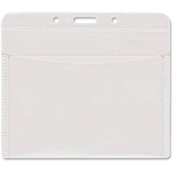Advantus PVC-Free Horizontal Badge Holder - Support 4in x 3in Media - Horizontal - Polypropylene - 50 / Pack - Clear