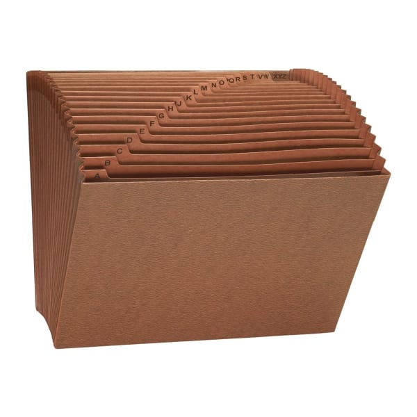 Smead TUFF Expanding File, 21 Pockets, A-Z, 12in x 10in, Letter Size, 30% Recycled, Brown