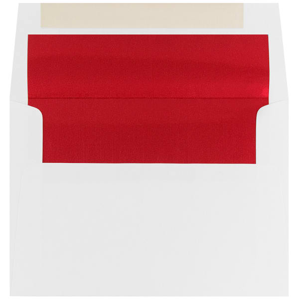 JAM Paper Booklet Invitation Envelopes, A8, Gummed Seal, Red/White, Pack Of 25