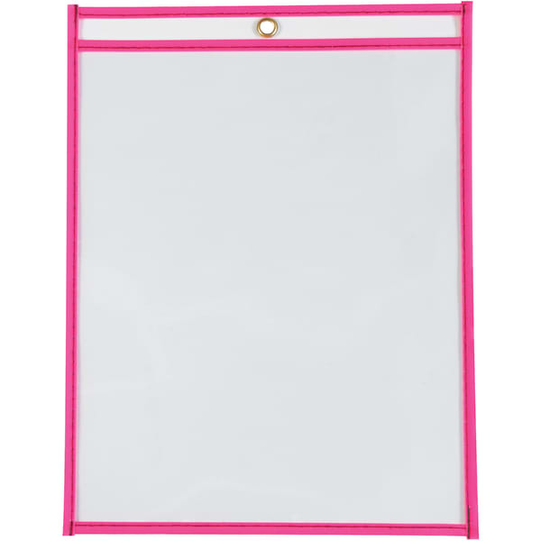 Partners Brand Job Ticket Holders, 9in x 12in, Neon Pink, Pack Of 15