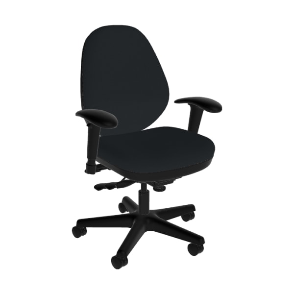 Sitmatic Standard Scale Ergonomic Fabric Mid-Back Manager Chair, Black
