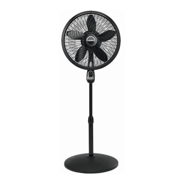 Lasko Cyclone 18in 3-Speed Pedestal Fan with Remote Control, 53.5inH x 20.5inW x 20.5inD, Black
