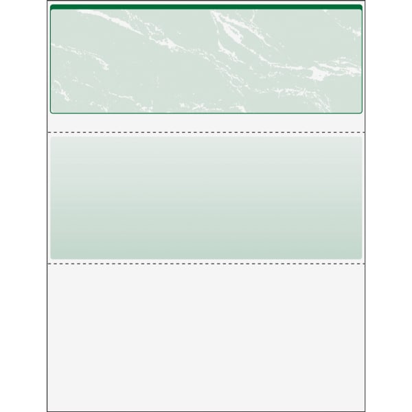 DocuGard High Security Green Marble Business Checks with 11 Features to Prevent Fraud - Letter - 8 1/2in x 11in - 24 lb Basis Weight - Erasure Protection, Watermarked - Marble Green - 500 / Ream