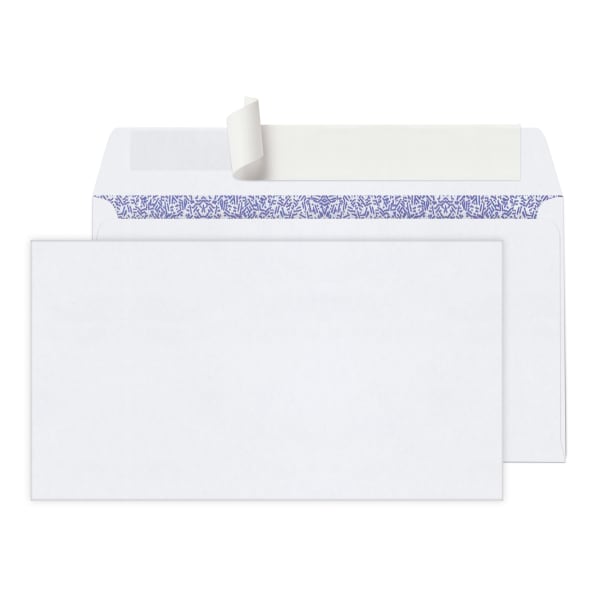 Office Depot Brand #6 3/4 Security Envelopes, 3-5/8in x 6-1/2in, Clean Seal, White, Box Of 100