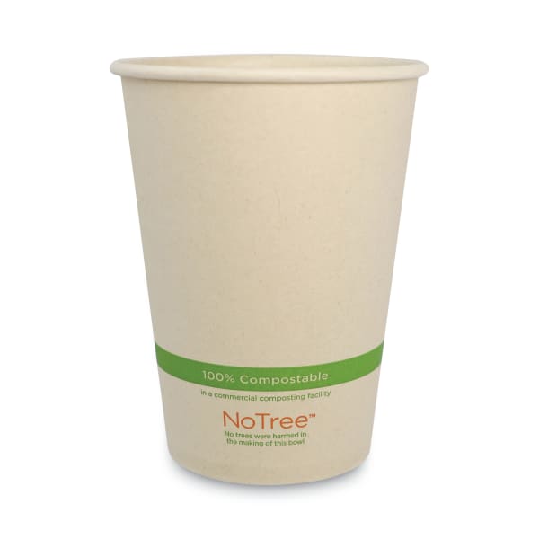 World Centric No Tree Paper Bowls, 32 Oz, 5-13/16inH x 4-7/16in Diameter, Natural, Carton Of 500 Bowls