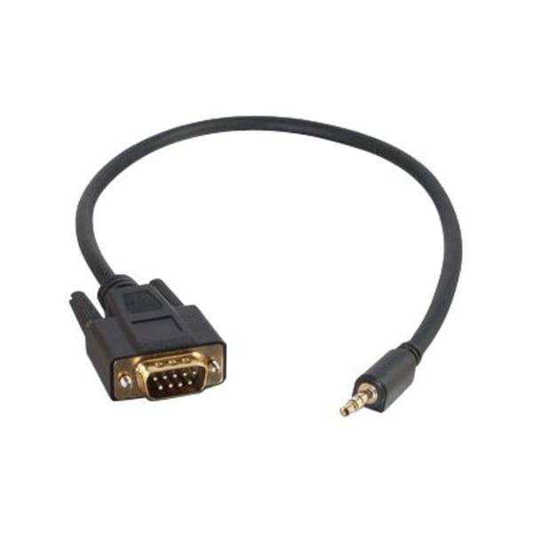 C2G Velocity DB9 Male to 3.5mm Male Adapter Cable - Serial cable - DB-9 (M) to mini-phone stereo 3.5 mm (M) - 1.5 ft - molded, thumbscrews - black