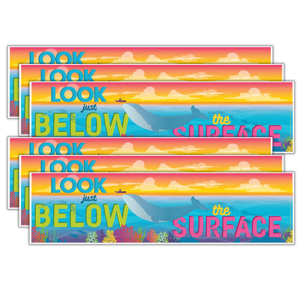 Eureka Horizontal Banners, 12in x 45in, Seas The Day, Bundle Of 6 Banners