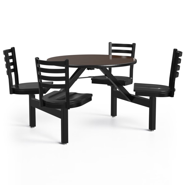 Palmer Hamilton Covey Indoor Cluster Table With 4 Seats, 29in x 54in, Montana Walnut/Black