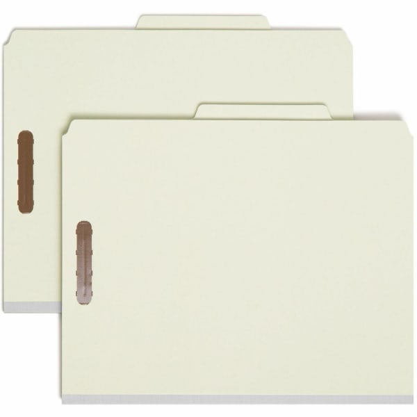 Smead Pressboard Colored Classification Folders, 2in Expansion, Letter Size, Gray, Box Of 10 Folders