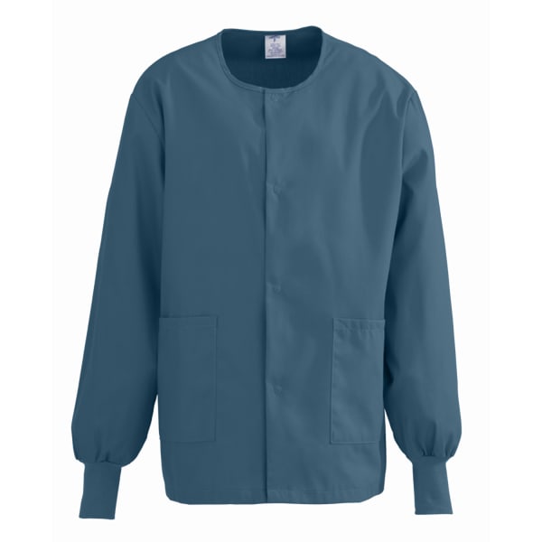 Medline ComfortEase Unisex Warm-Up Scrub Jacket, 3X, Caribbean Blue