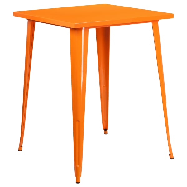 Flash Furniture Commercial Grade 31.5in Square Metal Indoor-Outdoor Bar Height Table, Orange