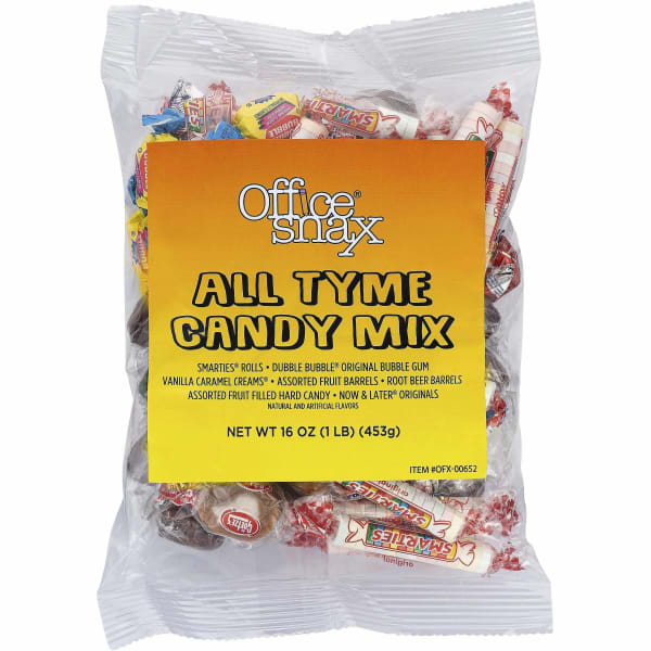 Office Snax All Tyme Mix Assorted Candies - Assorted - Individually Wrapped - 16 oz - 1 Bag