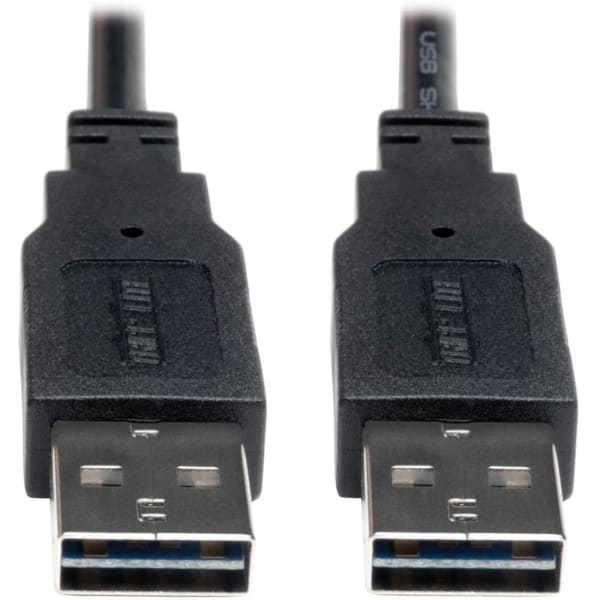 Eaton Tripp Lite Series Universal Reversible USB 2.0 Cable (Reversible A to Reversible A M/M), 10 ft. (3.05 m) - USB cable - USB (M) to USB (M) - USB 2.0 - 10 ft - molded - black