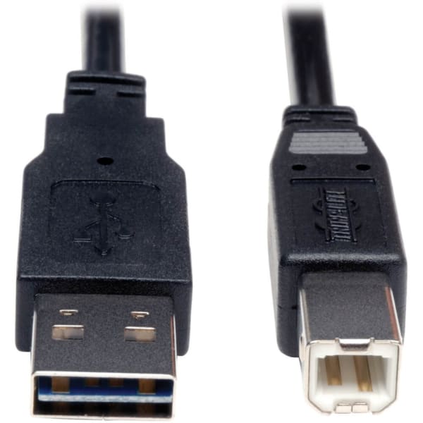 Eaton Tripp Lite Series Universal Reversible USB 2.0 Cable (Reversible A to B M/M), 6 ft. (1.83 m) - USB cable - USB Type B (M) to USB (M) - USB 2.0 - 6 ft - molded - black