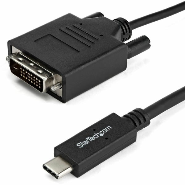 StarTech.com 6.6 ft/2 m USB-C to DVI Cable - USB Type-C Video Adapter Cable - 1920x 1200 - Black - 6.6 ft./2 m USB C to DVI cable and adapter in one