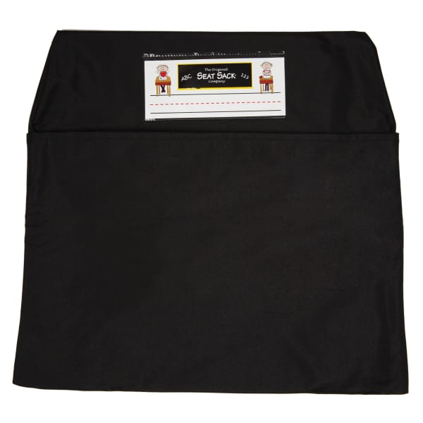 Seat Sack Chair Pocket, Medium, 15in, Black, Pack Of 2
