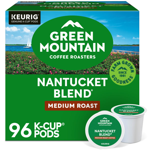 Green Mountain Coffee Roasters Nantucket Blend Keurig Single-Serve K-Cup Pods, Medium Roast, 24 Pods Per Pack, Case Of 4 Packs
