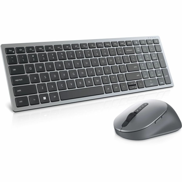 Dell Multi-Device KM7120W - Keyboard and mouse set - wireless - 2.4 GHz, Bluetooth 5.0 - US English - titan gray