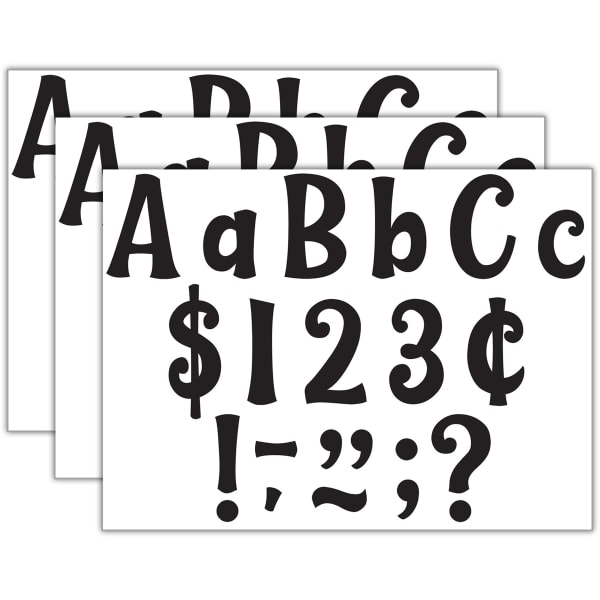 Teacher Created Resources 4in Letters, Wild Whimsy Black, 270 Letters Per Pack, Set Of 3 Packs